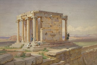 The Temple of Athena Nike. View from the North-East, 1877. Artist: Werner, Carl Friedrich Heinrich (1808-1894)