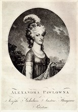 Portrait of Grand Duchess Alexandra Pavlovna (1783-1801), Early 19th cen.. Artist: Anonymous