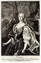 Portrait of Princess Anna Leopoldovna (1718-1746), tsar's Ivan VI mother. Artist: Anonymous