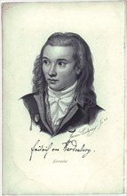 Portrait of the poet Novalis (1772-1801), 1845. Artist: Eichens, Friedrich Eduard (1804-1877)