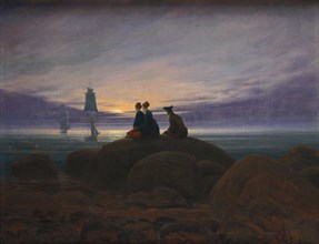 Moonrise over the Sea, 1822. Artist: Friedrich, Caspar David (1774-1840)