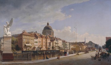 Rear view of the Houses at Schloßfreiheit, 1855. Artist: Gaertner, Johann Philipp Eduard (1801-1877)