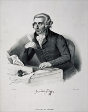 Portrait of the composer Joseph Haydn (1732-1809). Artist: German master