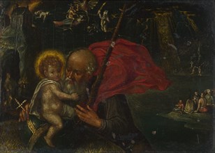 Saint Christopher carrying the Infant Christ, 17th century. Artist: German master