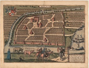 Map of Moscow of the 16th century (From: Civitates orbis terrarium), 1575. Artist: Hogenberg, Frans (1535-1590)