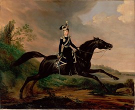 Equestrian Portrait of Grand Prince Alexander Nikolayevich (1818-1881), 1832. Artist: Krüger, Franz (1797-1857)