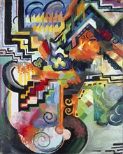 Colored composition (Hommage à Bach), 1912. Artist: Macke, August (1887-1914)