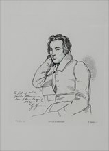 Portrait of the poet Heinrich Heine (1797-1856) After Franz Kugler from 1829, 1854. Artist: Mandel, Eduard (1810-1882)