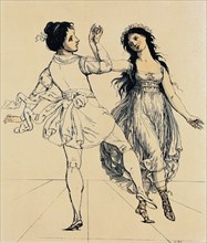 The dancing couple Maria and Salvatore Viganò, ca 1797. Artist: Schadow, Johann Gottfried (1764-1850)