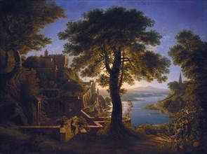 Castle by the River, 1820. Artist: Schinkel, Karl Friedrich (1781-1841)