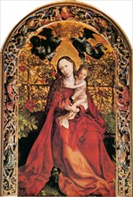 Madonna in Rose Garden, 1473. Artist: Schongauer, Martin (ca. 1445/50-1491)