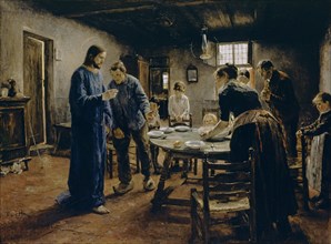 The Mealtime Prayer, 1885. Artist: Uhde, Fritz von (1848-1911)
