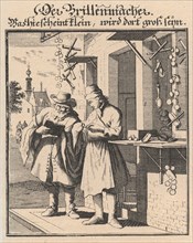 Spectacle Maker (From Abbildung der gemein-nützlichen Haupt-Stände), 1698. Artist: Weigel, Christoph, the Elder (1654-1725)