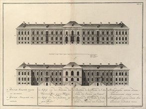 The building of the Imperial Academy of Sciences with Library and Kunstkammer in St. Petersburg, 1741. Artist: Wortmann, Christian Albrecht (1680-1760)