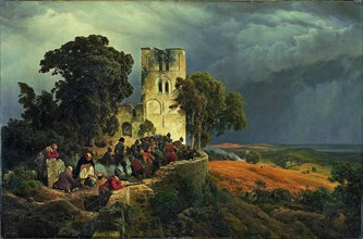 The Siege (Defense of a Church Courtyard During the Thirty Years? War), 1848. Artist: Lessing, Carl Friedrich (1808-1880)