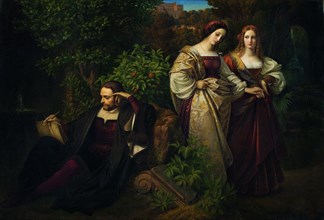 Torquato Tasso and the Two Leonores. Artist: Sohn, Karl Ferdinand (1805-1867)
