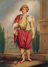 Portrait of Thomas Hope (1769?1831) in Turkish Costume (after William Beechey), Early 19th cen.. Artist: Bone, Henry (1755-1834)