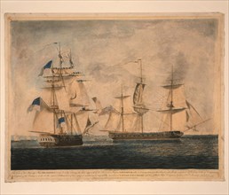 HMS Shannon captures USS Chesapeake, 1 June 1813, 1813. Artist: Dodd, Robert (1748-1815)