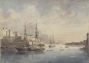 View at Malta, ca. 1849. Artist: Dyce, Charles Andrew (1816-1853)