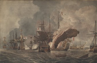 The Battle of the Nile, c. 1800. Artist: Edy, John William (1760-1820)