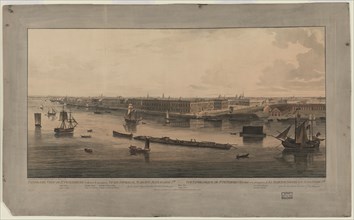 Panoramic view of Saint Petersburg, Between 1805 and 1807. Artist: Atkinson, John Augustus (1775-1831)