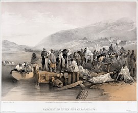 The Embarkation of the sick at Balaklava, 1855. Artist: Simpson, William (1832-1898)