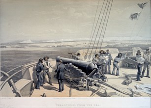 View of Sevastopol from the sea, 1855. Artist: Simpson, William (1832-1898)
