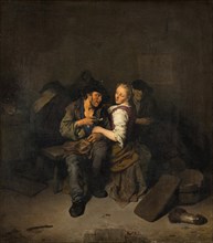 Young Couple in a Tavern, 1661. Artist: Bega, Cornelis Pietersz. (1631/2-1664)