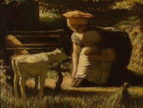 Getting acquainted (The little goat), ca 1865. Artist: Maris, Matthijs (1839-1917)
