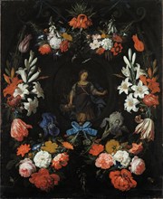 Garland of Flowers, ca 1675. Artist: Mignon, Abraham (1640-1679)