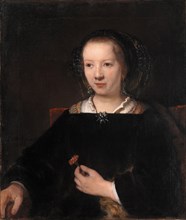 Young Woman with a Carnation, 1656. Artist: Rembrandt van Rhijn, (School)
