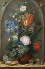 Flower Still Life with Two Lizards, 1603. Artist: Savery, Roelant (1576-1639)