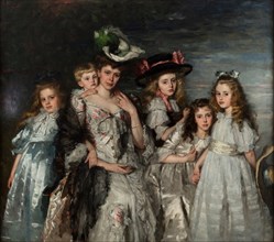 Portrait of Aleida Gijsberta Maria van Ogtrop-Hanlo (1871-1944) and her five children, 1906. Artist: Schwartze, Thérèse (1851-1918)