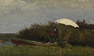 The Painter Gabriël Working in a Boat, 1882. Artist: Tholen, Willem Bastiaan (1860-1931)