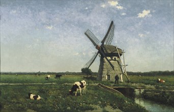 Landscape with Windmill near Schiedam, 1873. Artist: Weissenbruch, Hendrik Johannes (Jan Hendrik) (1824-1903)