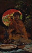 Girl with Japanese parasol, ca 1899. Artist: Zwart, Willem de (862-1931)