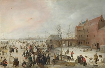 A Scene on the Ice near a Town, c. 1615. Artist: Avercamp, Hendrick (1585-1634)