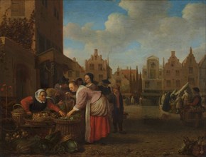 View of the Great Market in Rotterdam, 1654. Artist: Sorgh, Hendrik Maertensz (c. 1610-1670)