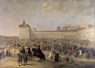 Palace Square (Terreiro do Paço) of Lisbon, 1650. Artist: Stoop, Dirk (1615-1686)