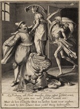 Death with an Arrow About to Strike the Man Down, 1609. Artist: Swanenburgh, Willem van (1582-1616)