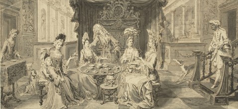 Elegant Society at Round Table, um 1700. Artist: Tidemann, Philip (1657-1705)