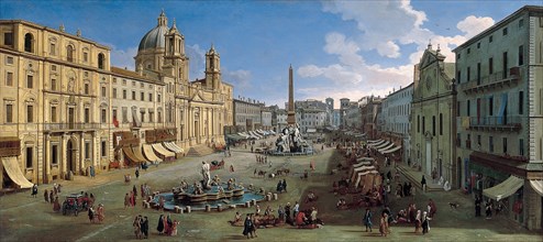The Piazza Navona in Rome, 1699. Artist: Wittel (Vanvitelli), Caspar Adriaensz. van (1656-1736)