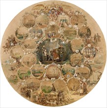 Composition to the celebration of the silver wedding of Emperor Alexander II, 1866. Artist: Zichy, Mihály (1827-1906)