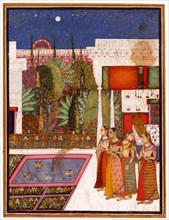 Four Women in a Palace Garden, Mid of the 18th cen.. Artist: Indian Art