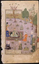 Khusraw Feasting, 1431. Artist: Iranian master