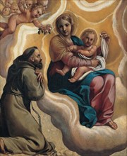 Madonna with the Child and Saint Francis, 1605. Artist: Carracci, Antonio Marziale (1583-1618)