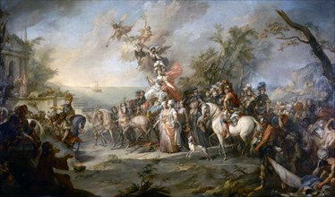Allegory of Catherine the Great?s Victory over the Turks and Tatars, 1772. Artist: Torelli, Stefano (1712-1784)