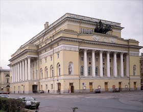 The Alexandrinsky Theatre in Saint Petersburg, 1828-1832. Artist: Rossi, Carlo (1775-1849)
