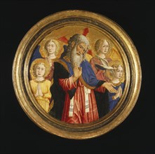 God the Father with Four Angels and the Dove of the Holy Spirit, ca 1460. Artist: Giovanni Francesco da Rimini (1420-1469)