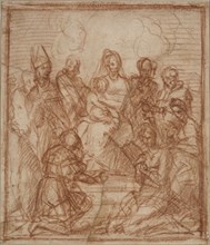Enthroned Madonna with Child and eight saints (Composition study), 1528. Artist: Andrea del Sarto (1486-1531)